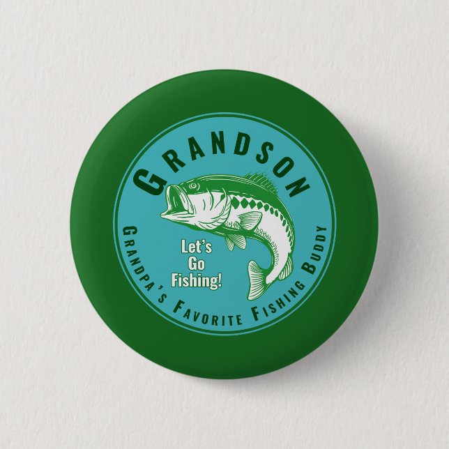 Badge Rond 5 Cm Grand-père's Favori Fishing Buddy (Devant)