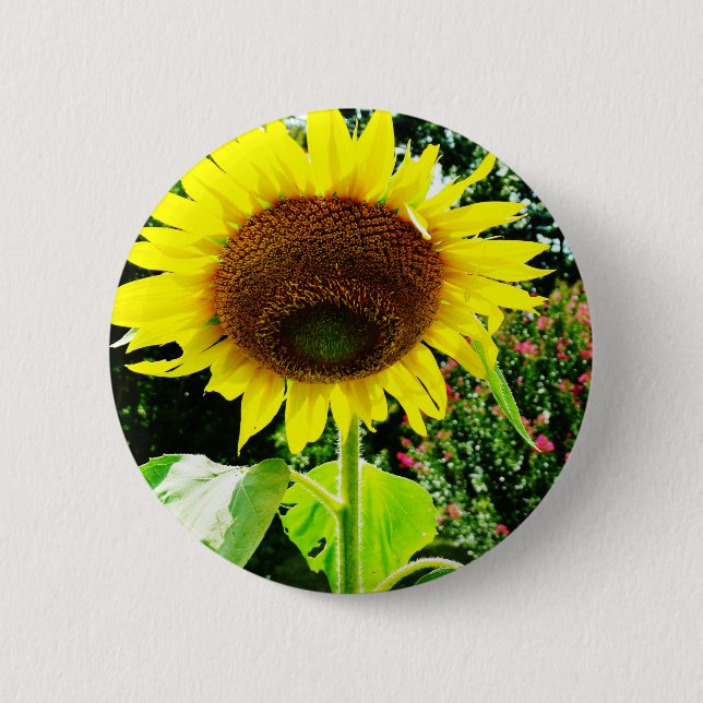 Badge Rond 5 Cm Grand tournesol jaune (Devant)