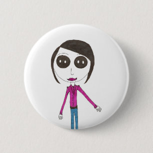 Badge Rond 5 Cm Grande fille principale de bouton