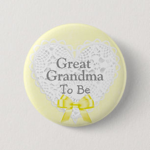 Badge Rond 5 Cm Grande grand-maman à être bouton jaune de baby