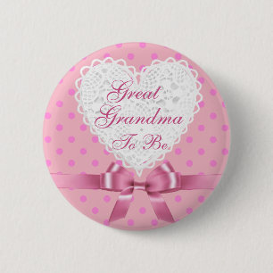 Badge Rond 5 Cm Grande grand-maman rose à être bouton de baby