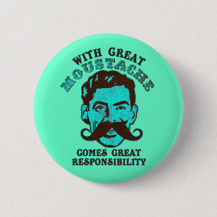 Badge Rond 5 Cm Grande moustache