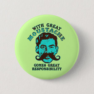 Badge Rond 5 Cm Grande moustache