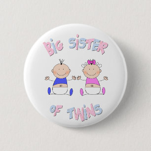 Badge Rond 5 Cm Grande soeur des jumeaux