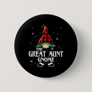 Badge Rond 5 Cm Grande tante Gnomo Buffalo Plaid Family Group Chri