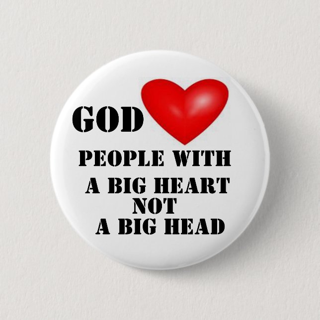 BADGE ROND 5 CM GRANDE TÊTE NON GRANDE DE COEUR (Devant)