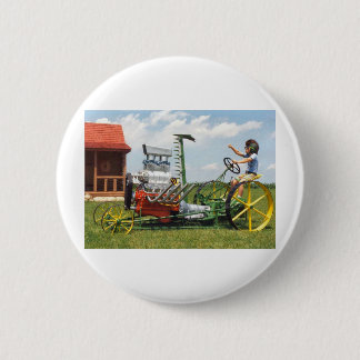 Badge Rond 5 Cm Grande tondeuse à gazon de bloc