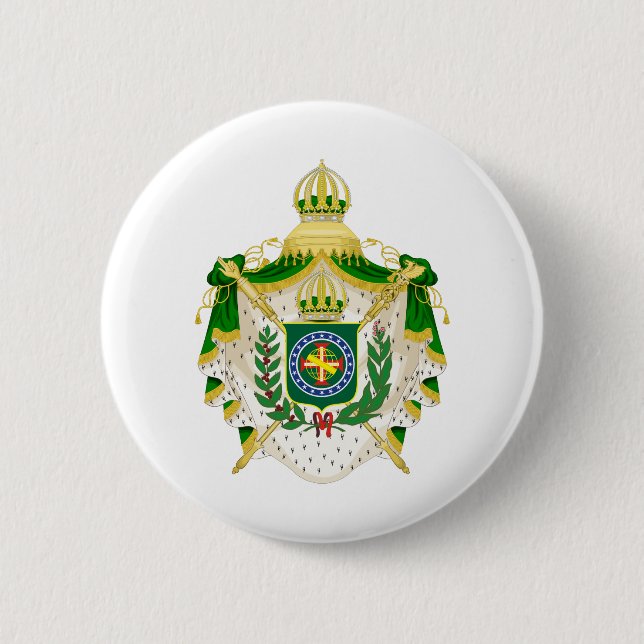Badge Rond 5 Cm Grandes Armes de l'Empire du Brésil (Devant)