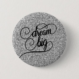 Badge Rond 5 Cm Grandes parties scintillantes argentées rêveuses