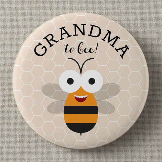 Badge Rond 5 Cm Grandma to Bee, Baby Shower Honey Bee Button (Créateur téléchargé)