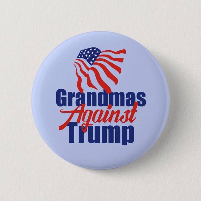 Badge Rond 5 Cm Grandmas contre Trump (Devant)