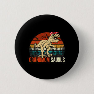 Badge Rond 5 Cm Grandmomsaurus T Rex Dinosaure Grand-mère Saurus M