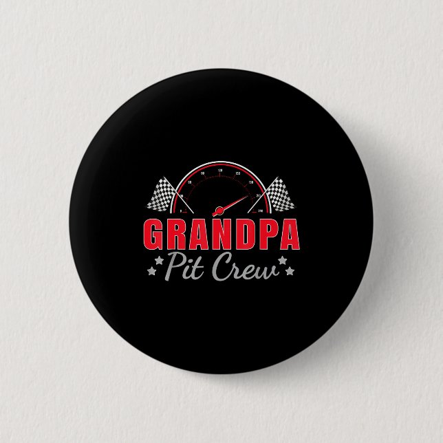 Badge Rond 5 Cm Grandpa T Crew Race Car Driver Birthday Party Raci (Devant)