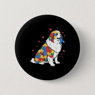 Badge Rond 5 Cm Grands Pyrénées Puzzle Autisme Sensibilisation Aut