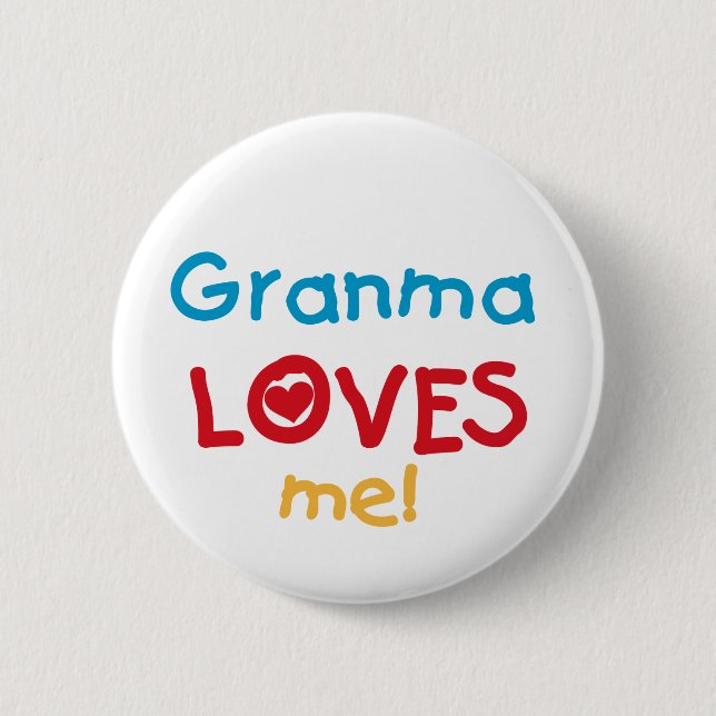 Badge Rond 5 Cm Granma aime mes t-shirts et cadeaux (Devant)