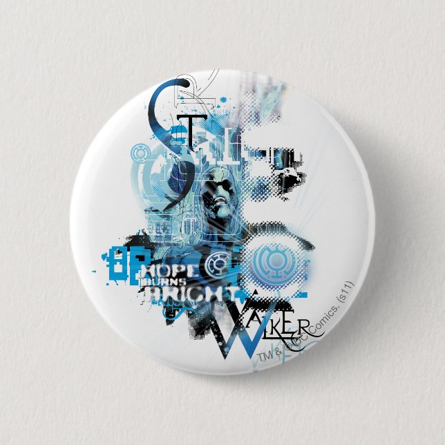 Badge Rond 5 Cm Graphique bleu 1 de lanterne (Devant)