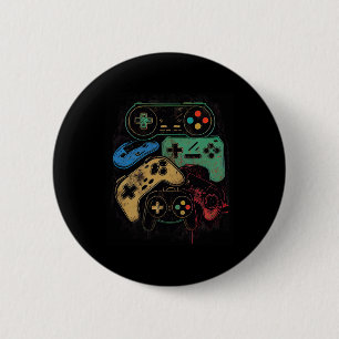 Badge Rond 5 Cm Graphique de tous les éléments de jeu vidéo contrô