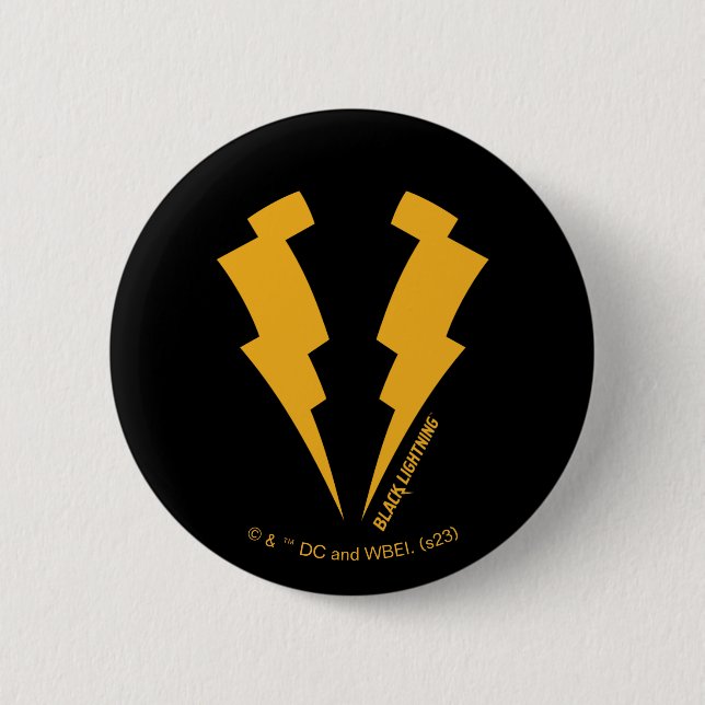Badge Rond 5 Cm Graphique des boulons de foudre noirs (Devant)
