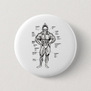 Badge Rond 5 Cm Graphique des muscles et guide d'exercice - Motiva