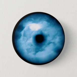 Badge Rond 5 Cm Graphique nuageux bleu-clair d'oeil