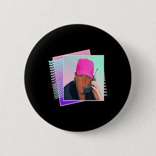 Badge Rond 5 Cm Graphique Rétro Donald Trump 80s 90s