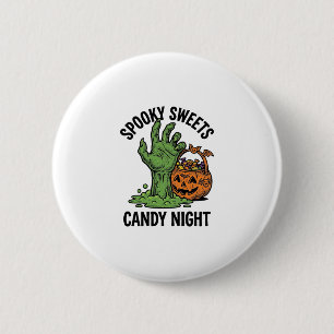 Badge Rond 5 Cm Graphisme de friandise effrayante de monstre de bo