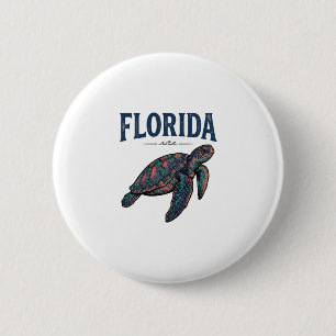 Badge Rond 5 Cm Graphisme de gravure vintage de tortue marine de F