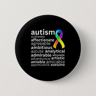 Badge Rond 5 Cm Graphisme motivant mots inspirants autisme
