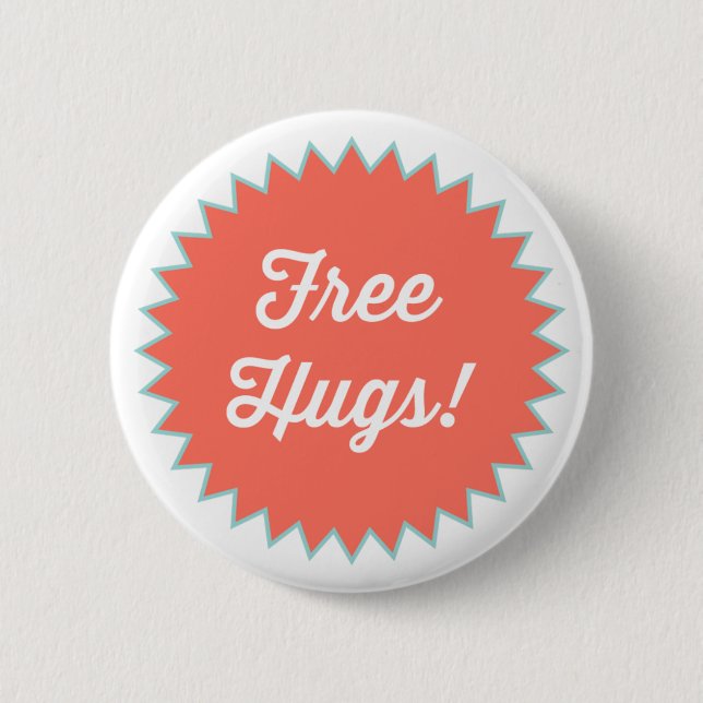 Badge Rond 5 Cm Gratuit Hugs ! Épingle de bouton (Devant)