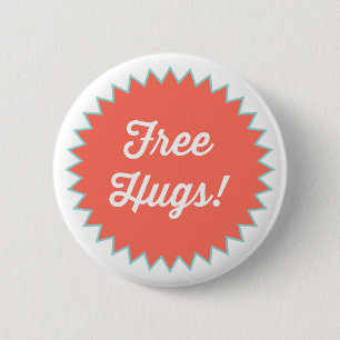 Badge Rond 5 Cm Gratuit Hugs ! Épingle de bouton