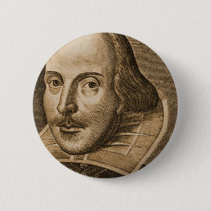 Badge Rond 5 Cm Gravures de Shakespeare Droeshout
