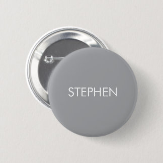 Badge Rond 5 Cm Gray minimalist custom name