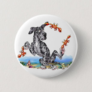 Badge Rond 5 Cm Great Dane Kinda Crabby Merle UC