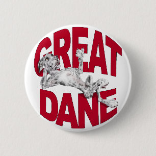 Badge Rond 5 Cm Great Dane Laid Back Merle UC