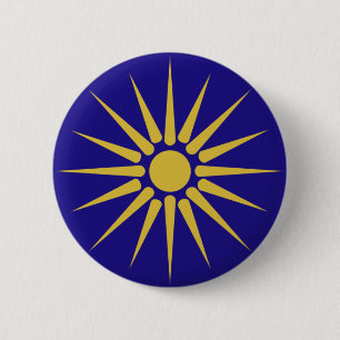 Badge Rond 5 Cm Grec Macédoine, drapeau de la Grèce