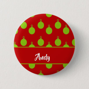 Badge Rond 5 Cm Green bauble silhouette