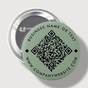 Badge Rond 5 Cm Green Bouton Code QR professionnel personnalisé