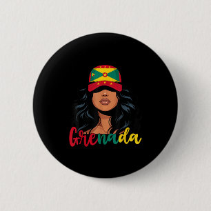 Badge Rond 5 Cm Grenadienne Fille Grenade Drapeau Fier Grenadienne