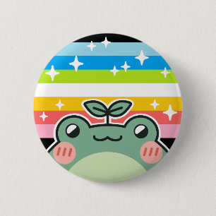 Badge Rond 5 Cm Grenouille à drapeau de la gay lesbienne