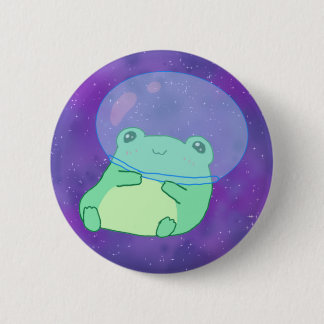 Badge Rond 5 Cm Grenouille Astronaut