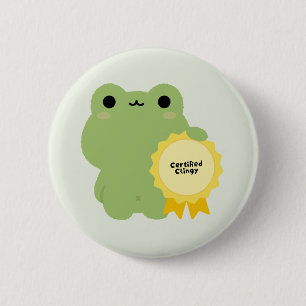 Badge Rond 5 Cm Grenouille Collante Certifiée