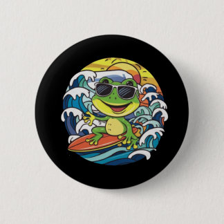 Badge Rond 5 Cm Grenouille cool