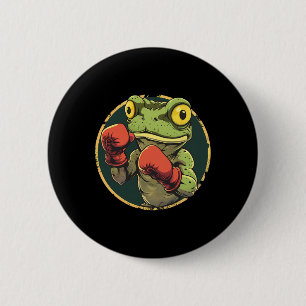 Badge Rond 5 Cm Grenouille de boxe avec gants de boxe Kickboxing D