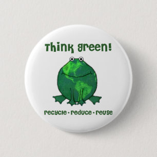 Badge Rond 5 Cm Grenouille de l'environnement de jour de la terre