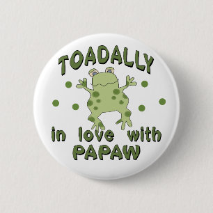 Badge Rond 5 Cm Grenouille de papaye d'amour de TOADALLY