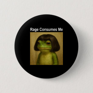 Badge Rond 5 Cm Grenouille de rage me consume Mème drôle de grenou