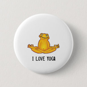 Badge Rond 5 Cm Grenouille de yoga - yoga d'amour d'I, moments de