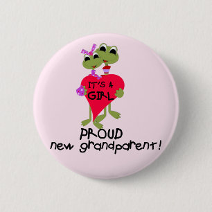 Badge Rond 5 Cm Grenouille grand-parent de chemises et cadeaux pou
