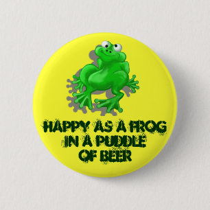 Badge Rond 5 Cm grenouille heureuse