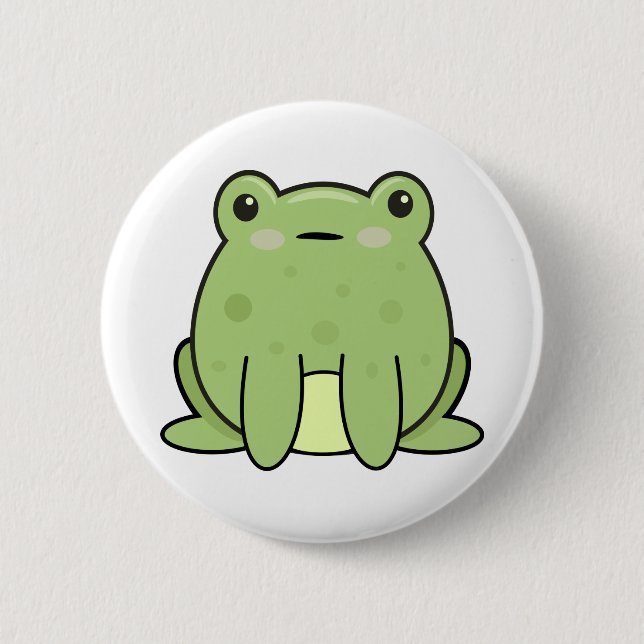 Badge Rond 5 Cm Grenouille Kawaii, crapaud  (Devant)